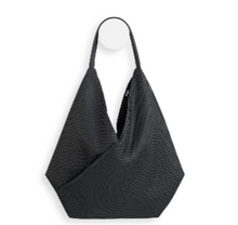 Load image into Gallery viewer, IN.ZU Bevel Bag in Black and Grey Lines