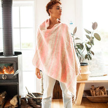Load image into Gallery viewer, Wool Poncho Topper in  plain, check or stripe

