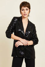 Load image into Gallery viewer, Kamare Sequin QUINN JACKET BLACK
