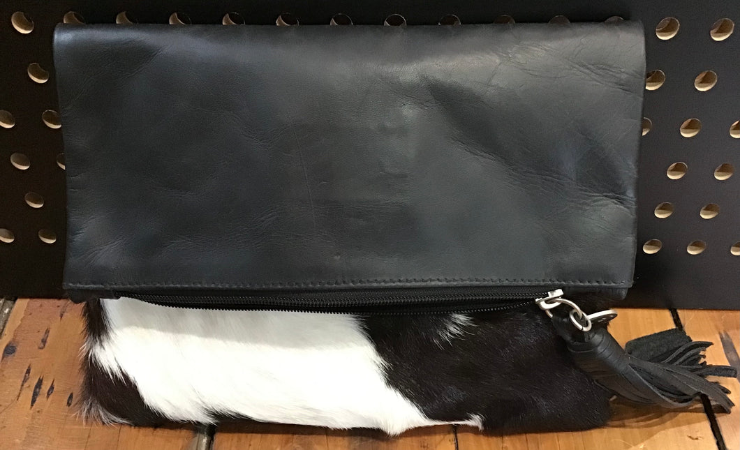Tash Cow hide and leather Clutch