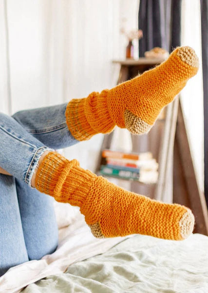 Mi Casa Socks - Hand Made in 100% NZ Wool - Valley or Tumeric