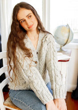 Load image into Gallery viewer, Lasca Hand Knitted Cardigan - Hand Made in 100% Wool - Seagrass or Dove
