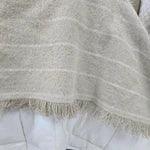 Load image into Gallery viewer, Irish Linen Cotton Bedcover Massive Throw Fringe 230x200cm - Natural Striped or Black Plaid
