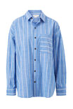 Load image into Gallery viewer, Ceres Life PETA OVERSIZED SHIRT/GRASS FINE TWIN STRIPE or OXFORD BLUE STRIPE
