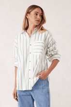 Load image into Gallery viewer, Ceres Life PETA OVERSIZED SHIRT/GRASS FINE TWIN STRIPE or OXFORD BLUE STRIPE
