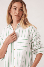 Load image into Gallery viewer, Ceres Life PETA OVERSIZED SHIRT/GRASS FINE TWIN STRIPE or OXFORD BLUE STRIPE
