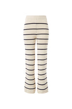 Load image into Gallery viewer, Ceres Life Bootleg Knit Pant Ecru/Navy Stripe

