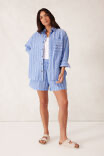 Load image into Gallery viewer, Ceres Life PETA OVERSIZED SHIRT/GRASS FINE TWIN STRIPE or OXFORD BLUE STRIPE
