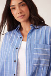 Load image into Gallery viewer, Ceres Life PETA OVERSIZED SHIRT/GRASS FINE TWIN STRIPE or OXFORD BLUE STRIPE
