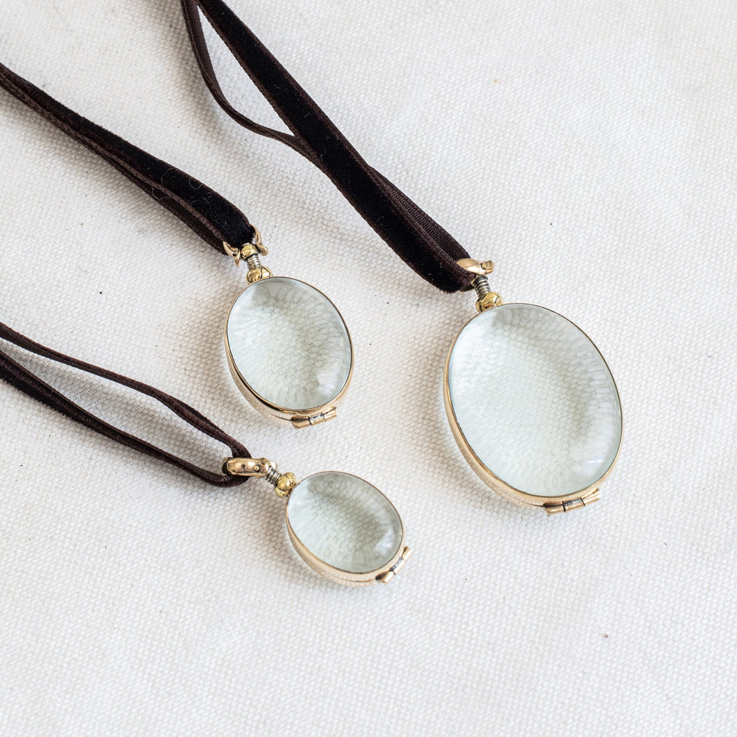 Rock Crystal Lockets - Oval or Square