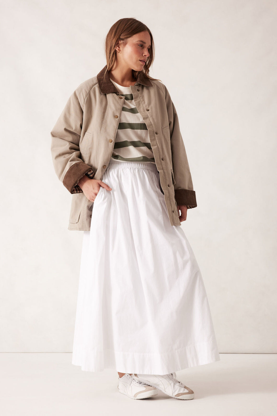 Ceres Life Oversized Barn Jacket Ash Green