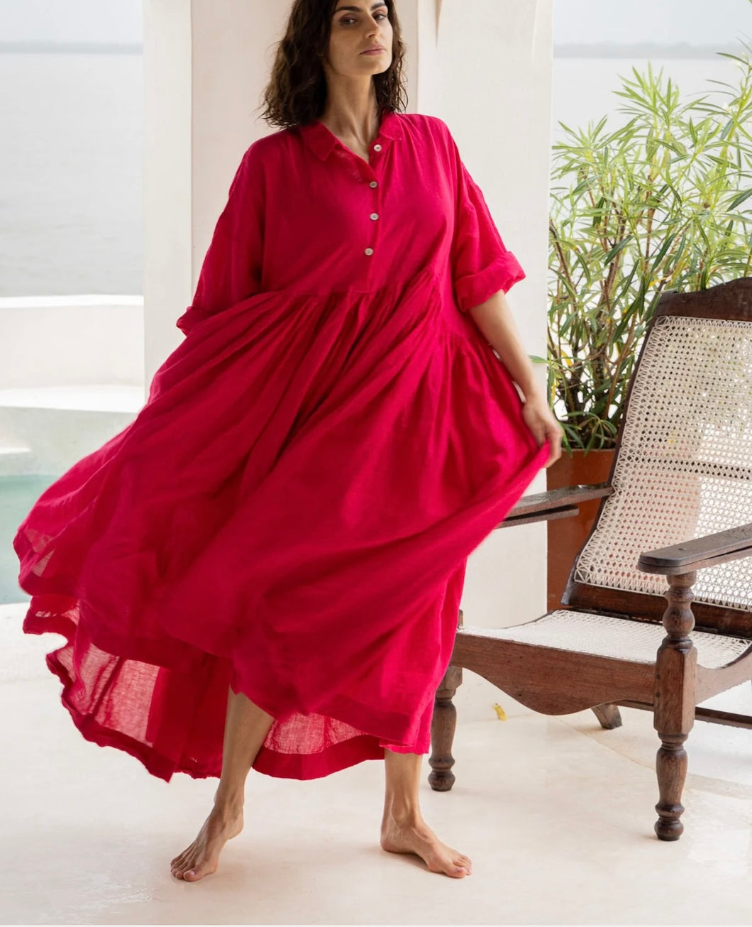Edith Dress in Fuchsia from Meg by Design