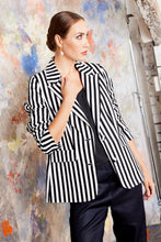 Load image into Gallery viewer, VI JACKET- STRIPE COTTON ELASTANE - BLACK/WHITE
