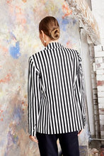 Load image into Gallery viewer, VI JACKET- STRIPE COTTON ELASTANE - BLACK/WHITE
