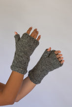 Load image into Gallery viewer, Val Fingerless Gloves, Hand Made in 100% Wool in Meadow, Navy and Birch from Hobo and Hatch

