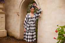Load image into Gallery viewer, Wing and A Prayer Maxi Dress in Choc Brown and White Check
