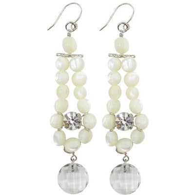 Pearl Shell & Diamond Earrings