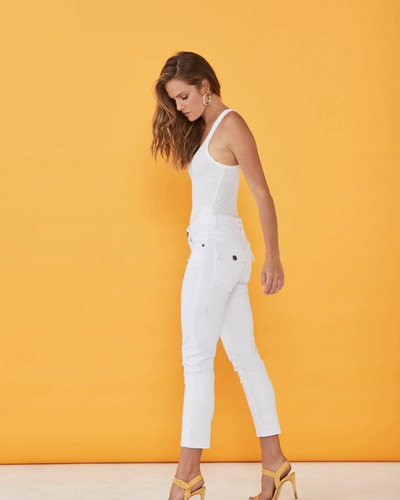 New London Jeans CHELSEA JEANS IN WHITE DENIM
