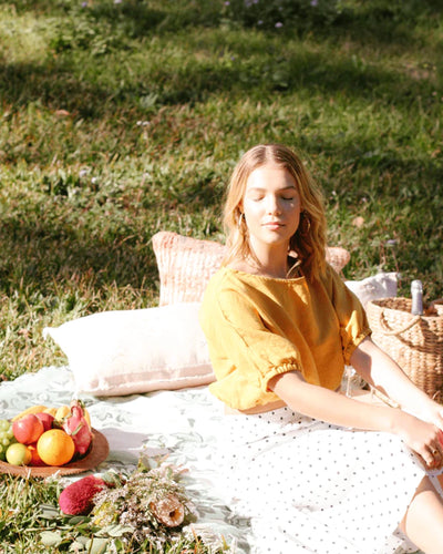 Lilly Pilly Mila Linen Top in Sunflower