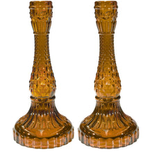 Load image into Gallery viewer, Lune Candlesticks in Amber or Green
