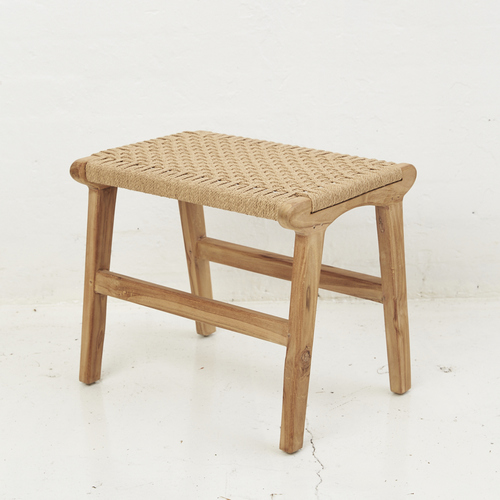 Woven Jute and wooden Stool