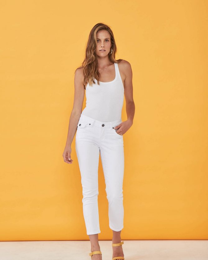 New London Jeans CHELSEA JEANS IN WHITE DENIM
