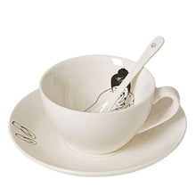 Load image into Gallery viewer, Tea Coffee Set of 4 saucer, spoon and cup
