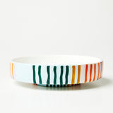 jones +co-rosine-tray-shallowdish-stripes-green-orange-pink