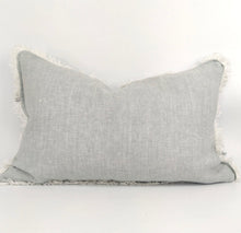 Load image into Gallery viewer, Cultiver Yarn Dyed Pure French Linen Cushion Plush Feather Filled - Powder Blue
