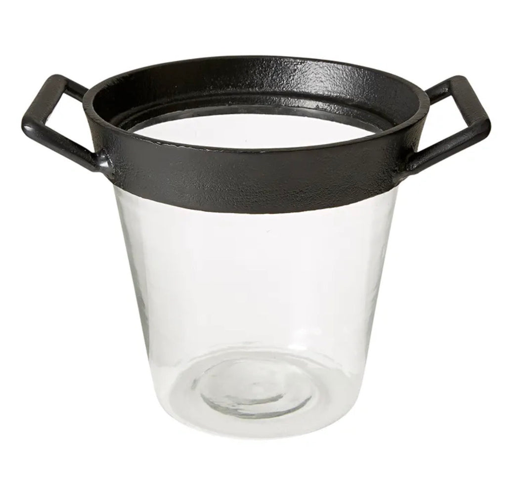 Ice Bucket - Glass and black