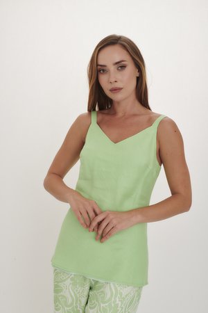 Thurlow Linen Cami in mint by Kamare